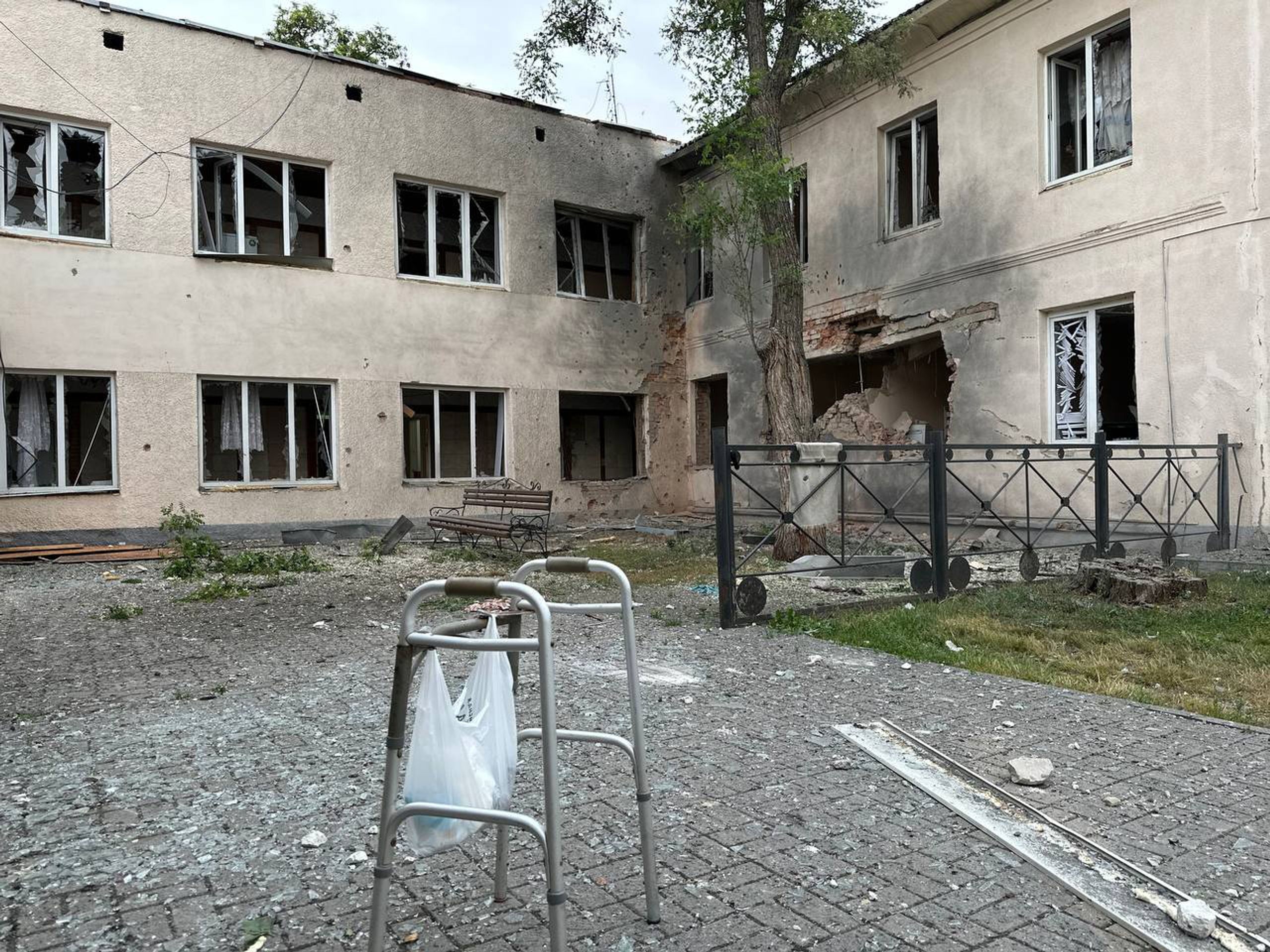 The shelled TAC that housed Sereda residents