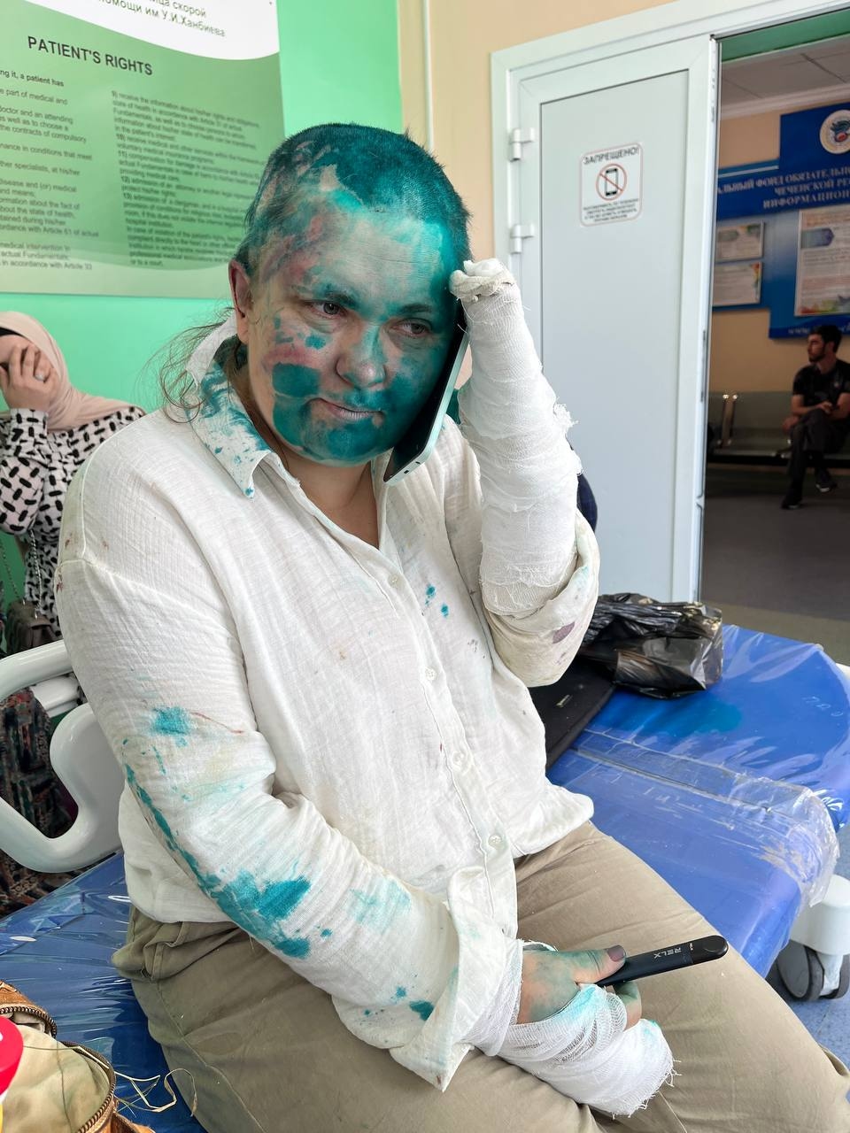 Elena Milashina after the assault