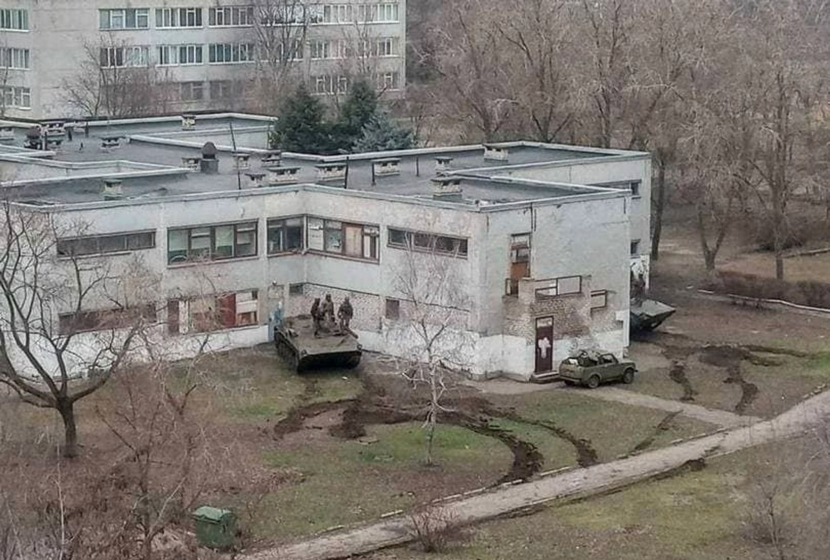 Russian military equipment in Mariupol, February 28, 2022