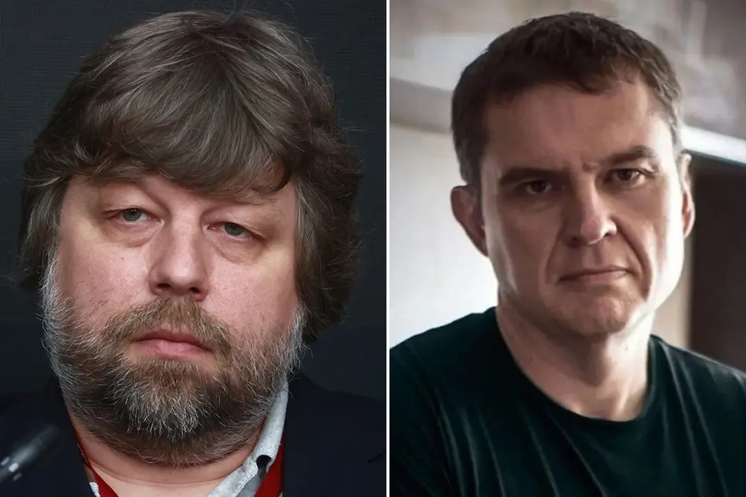 Russian archaeologist Alexander Butyagin (left) and Polish-Belarusian journalist Andrzej Poczobut (right)