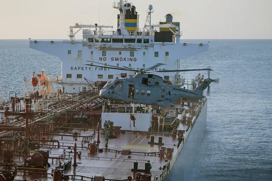 British forces recently boarded and seized the Russian "shadow fleet" tanker Smyrtos, which was sailing in the English Channel under a false Cameroonian flag. Photo: UK Ministry of Defence