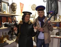 Kirill Griaznov and his ex-girlfriend Natalia Shcherbak in the KGB Museum in Prague, Czech Republic, posted on his Facebook page on March 22, 2012.