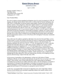 A copy of the letter sent by a group of senators to U.S. President Joe Biden on April 12, 2024