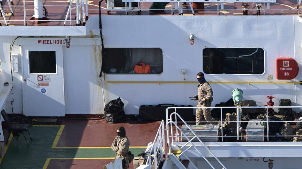 Sanctioned Russian security firm’s staff were aboard tanker detained by France, monitoring captain and gathering intelligence