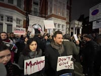 Rally in memory of Alexei Navalny in London, England