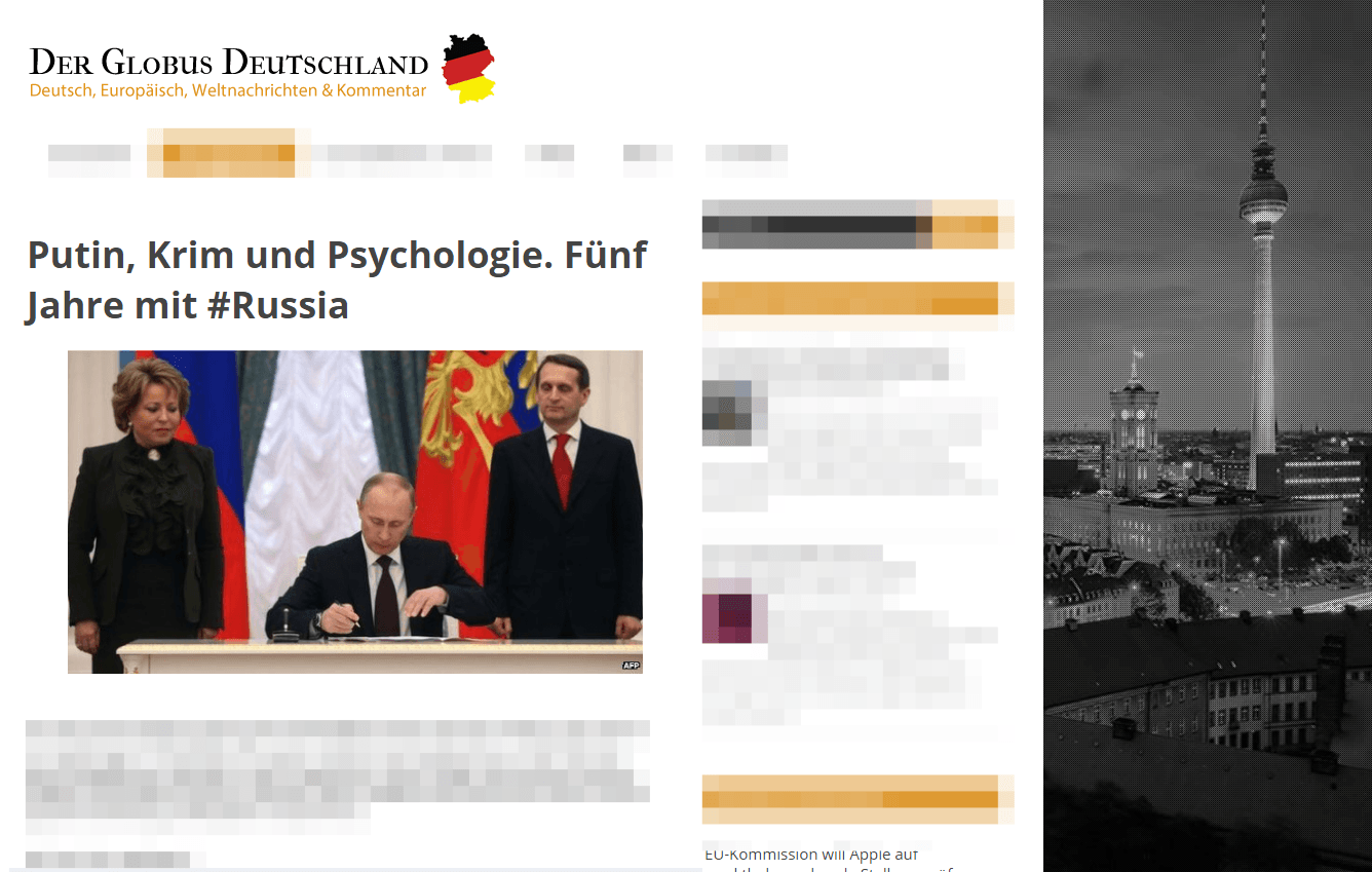 РИА «Новости» сообщило о немецких СМИ, восхищенных развитием Крыма. «Немецкие СМИ» оказались липовым сайтом