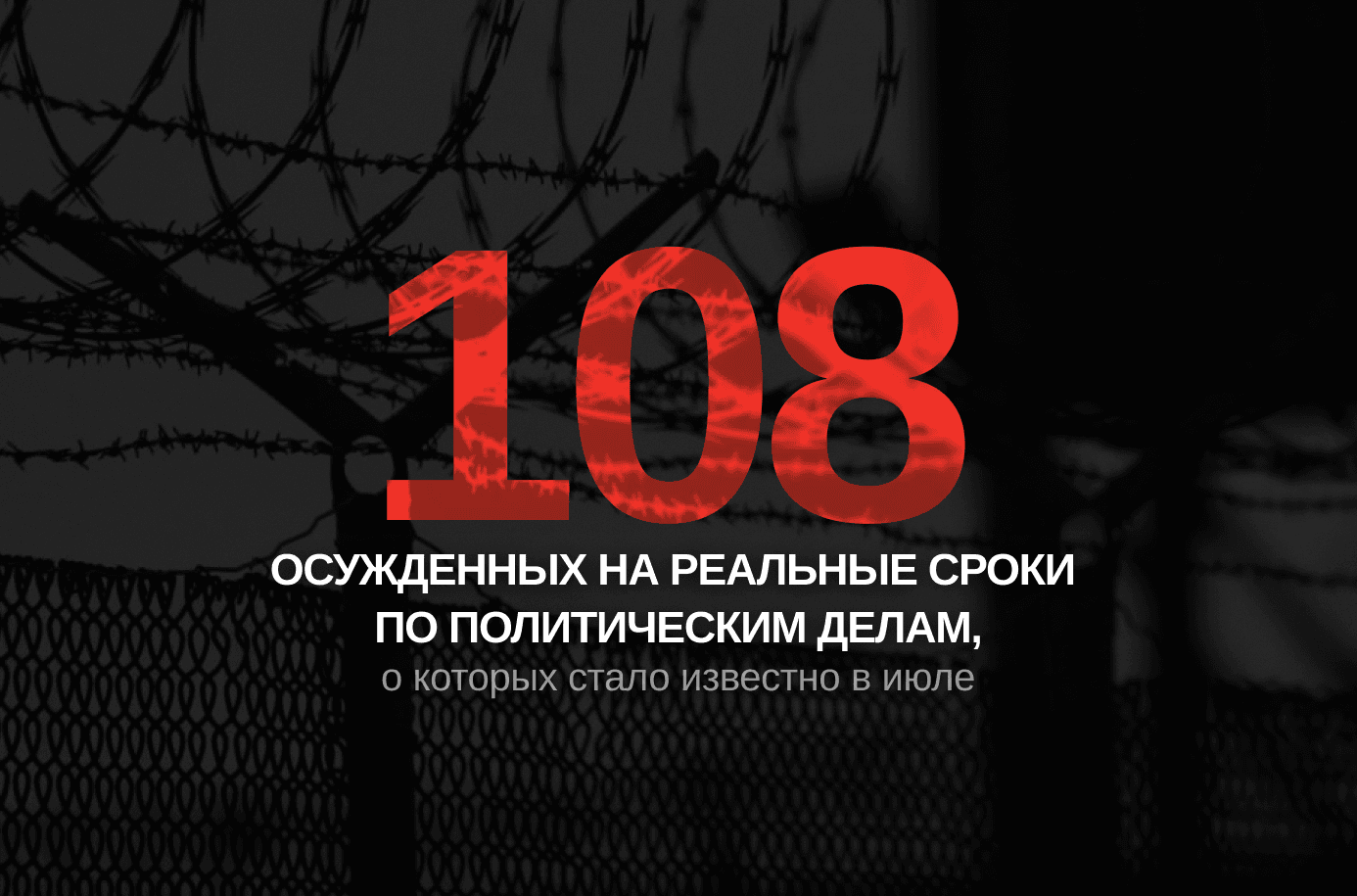 Политические приговоры в июле в России: 108 осужденных на реальные сроки, 86 приговоров. Поименный список