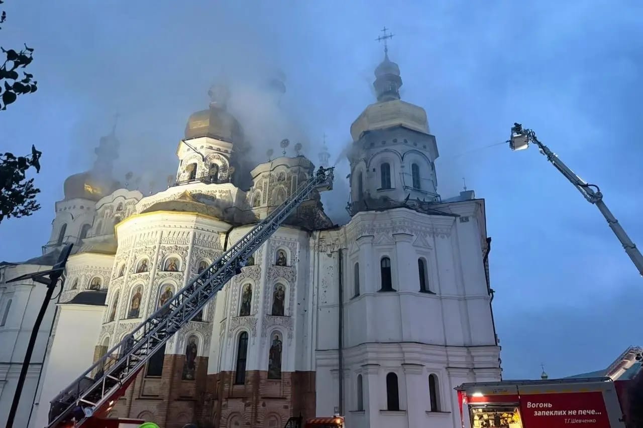 Dormition Cathedral at UNESCO-listed Kyiv-Pechersk Lavra catches fire, four killed in large-scale overnight Russian attack on Kyiv