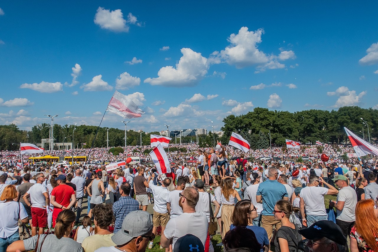 Protest rally against Lukashenko, Aug. 16, 2020. Minsk, Belarus.