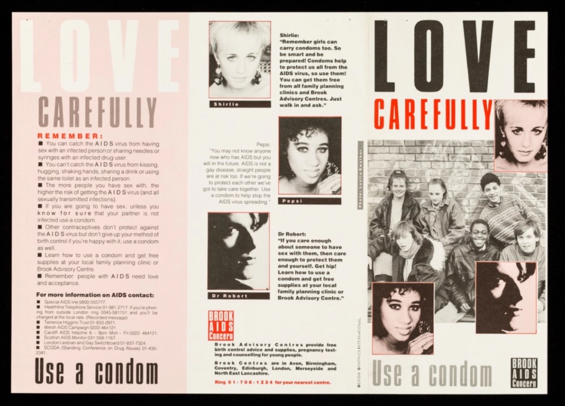 The brochure Love Carefully – Use a Condom (1987)