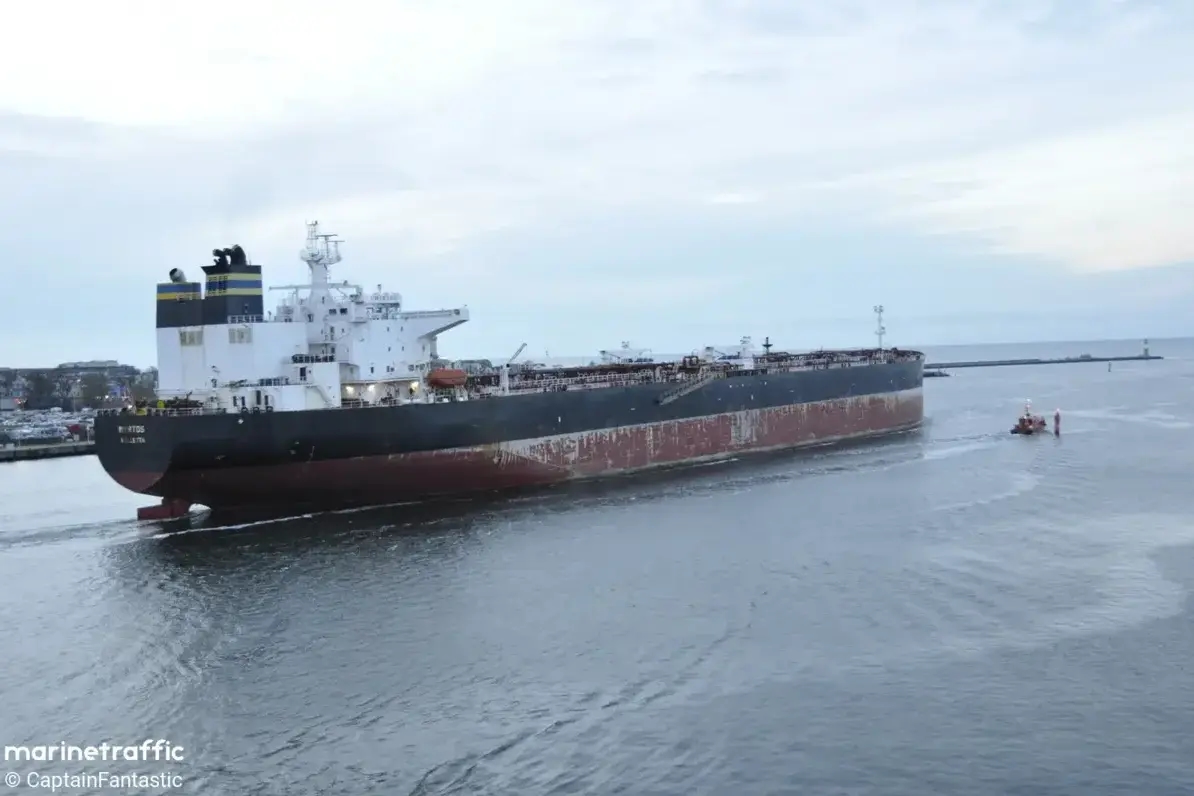 The Russian "shadow fleet" tanker Smyrtos was boarded by British forces on the morning of June 14. Photo: MarineTraffic