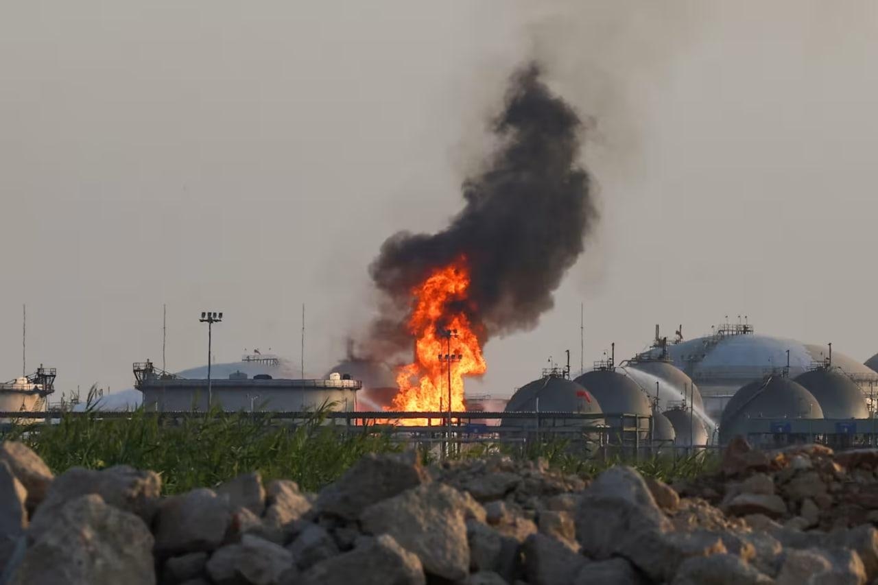 Горящий объект Saudi Aramco. Фото: AFP/Getty Images