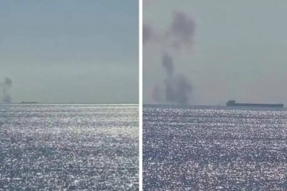 A fire aboard the cargo ship Royad Mammadov. Photo: social media