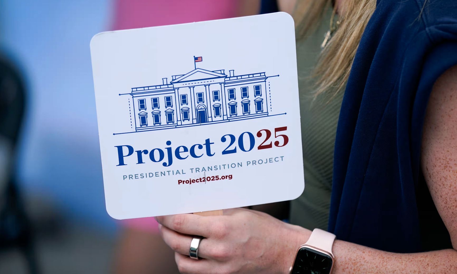 Project 2025 supporter at the Iowa State Fair, August 2023