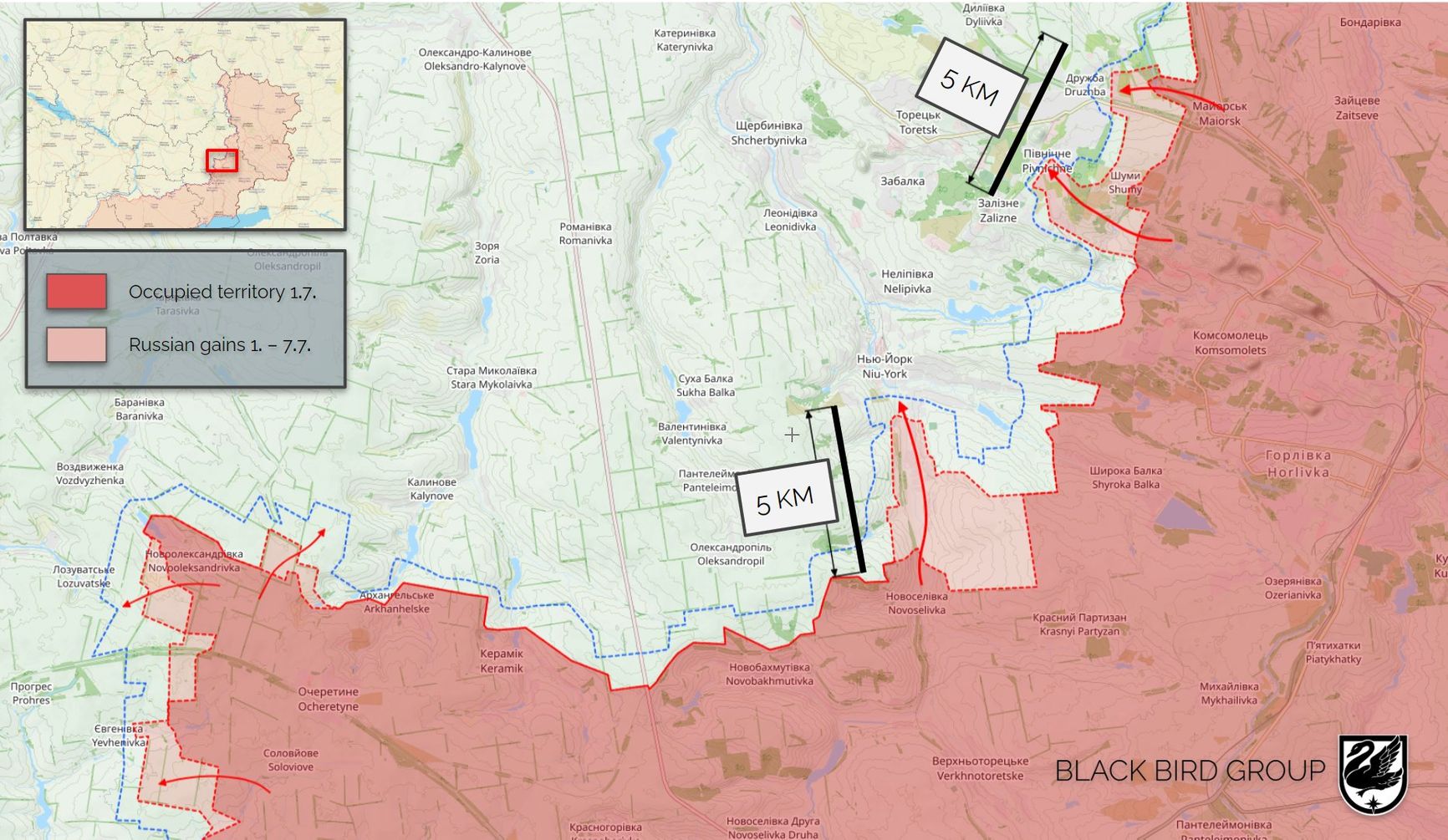 Ситуация на торецком направлении по версии Black Bird Group