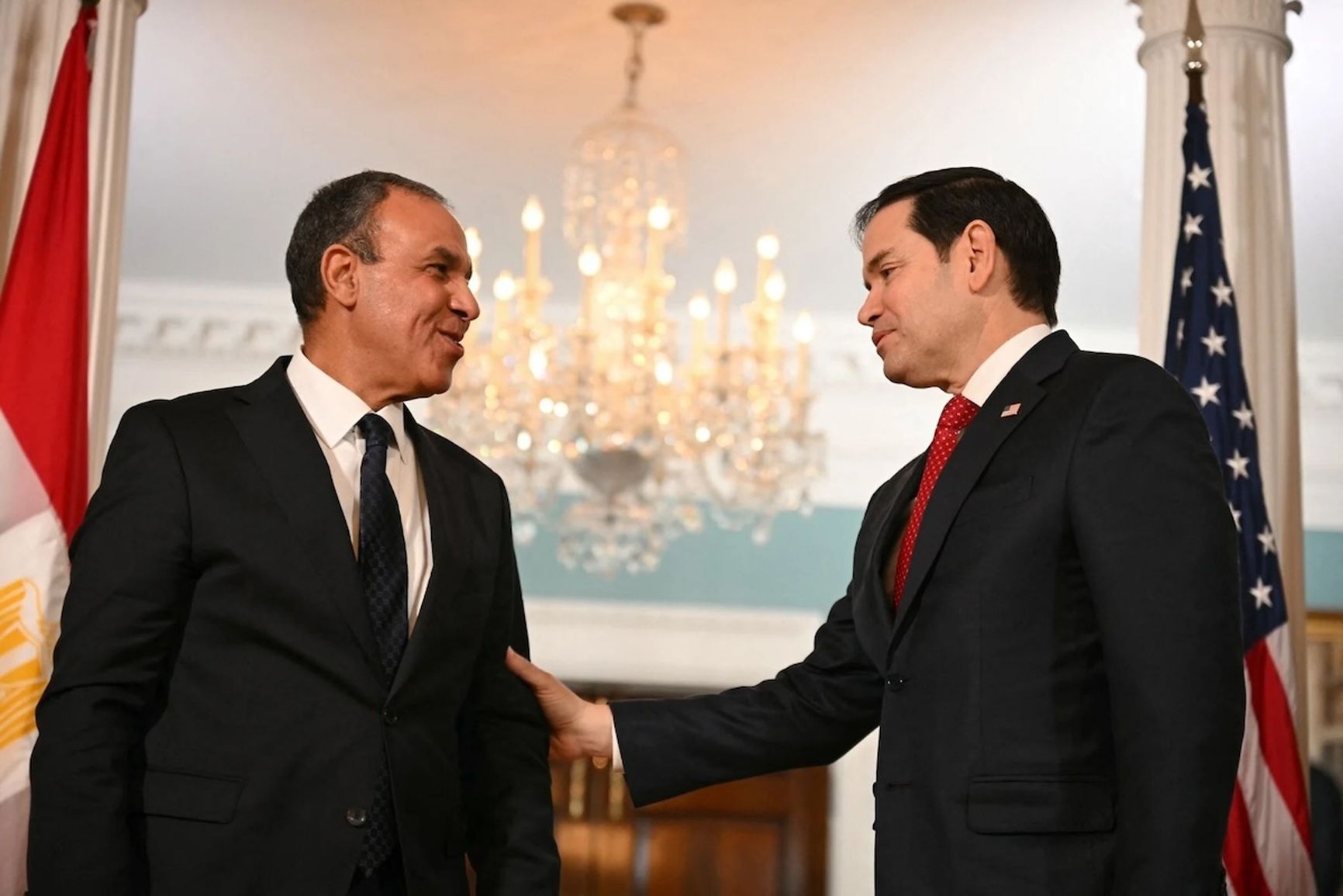 Egyptian Foreign Minister Badr Abdel Atti and U.S. Secretary of State Marco Rubio