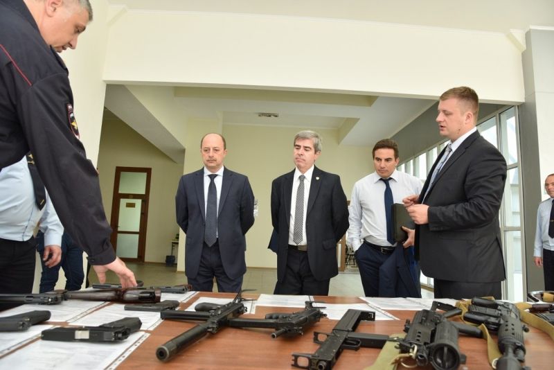 Blizniouk (far right) and Griot (second on the right) during their visit to Krasnodar