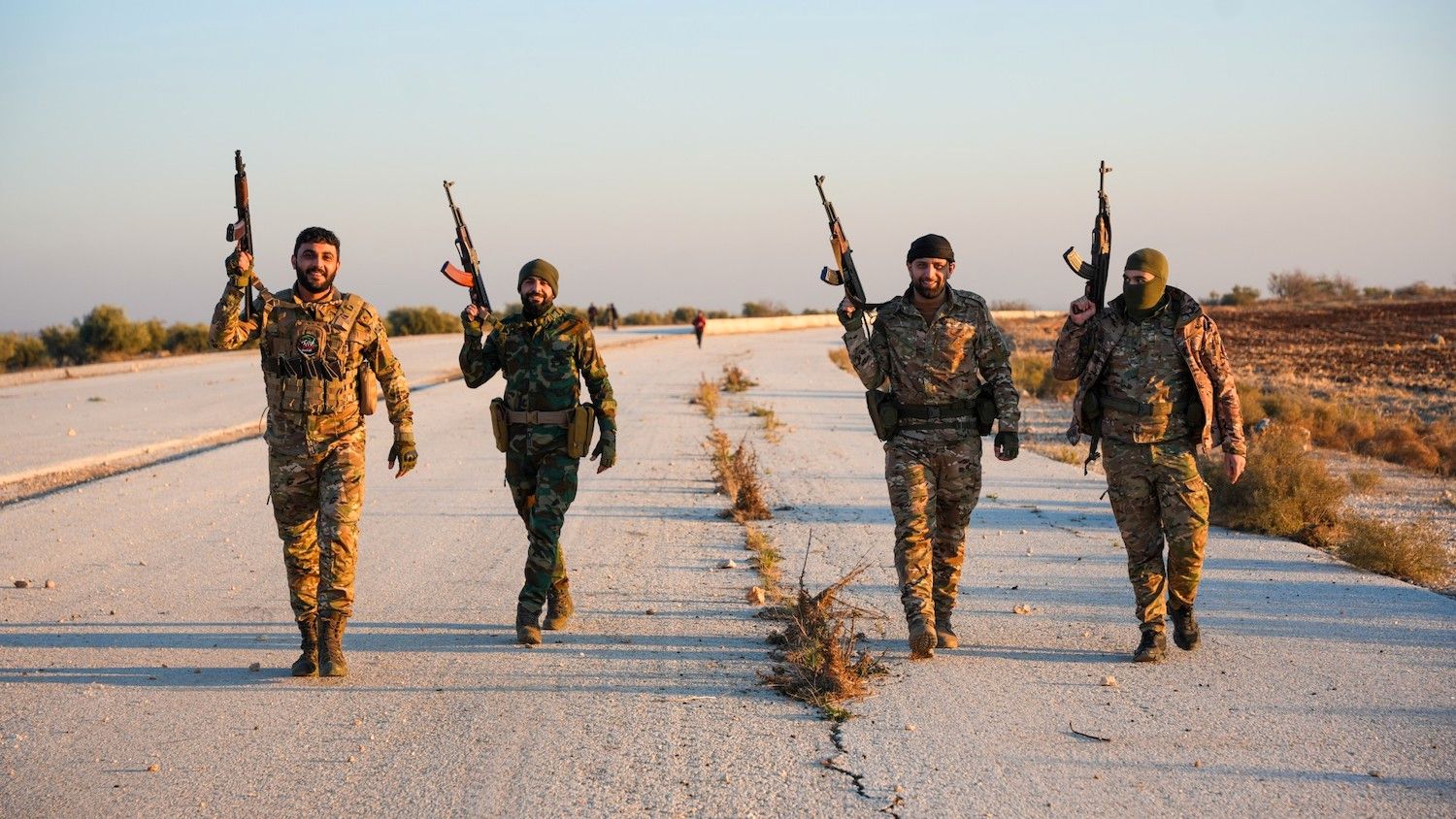 Rebels of the Syrian National Army near the city of Tell Rifaat in Aleppo's countryside, Dec. 1, 2024.