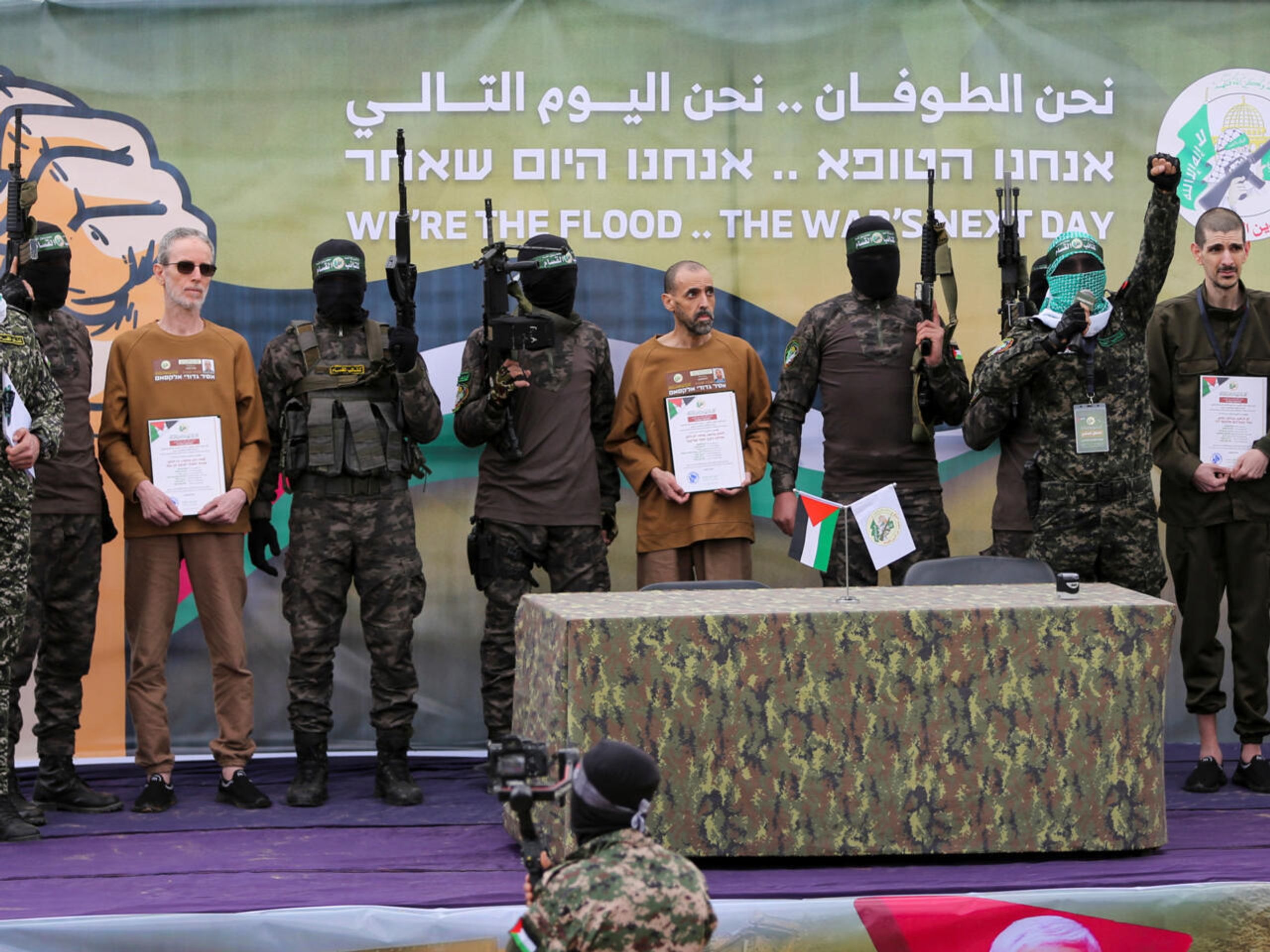 Hamas released three Israeli hostages in exchange for 183 Palestinian prisoners