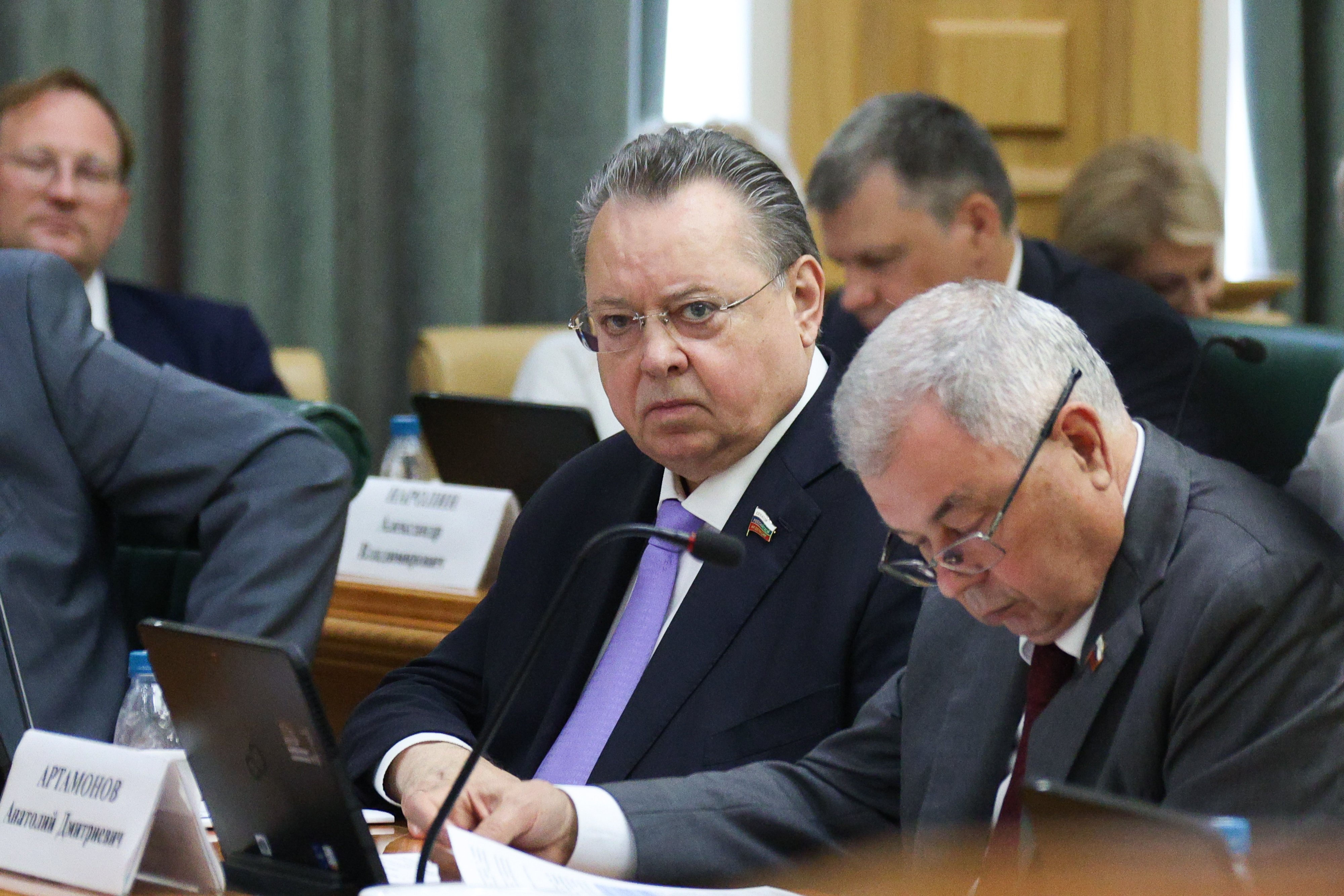 Senator Boris Nevzorov at work in Moscow