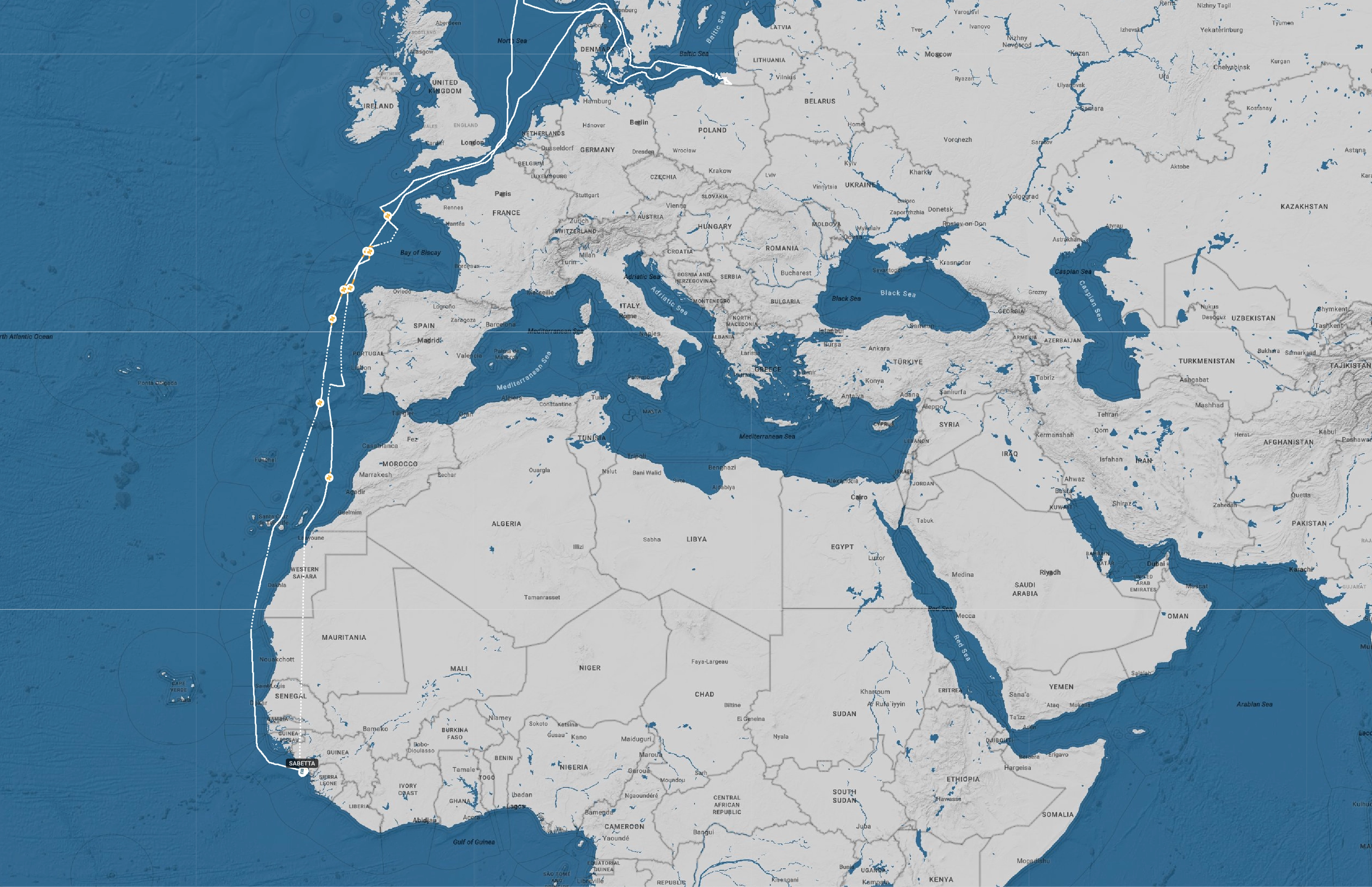 The cargo vessel Sabetta arrived in Conakry (Guinea) on March 9