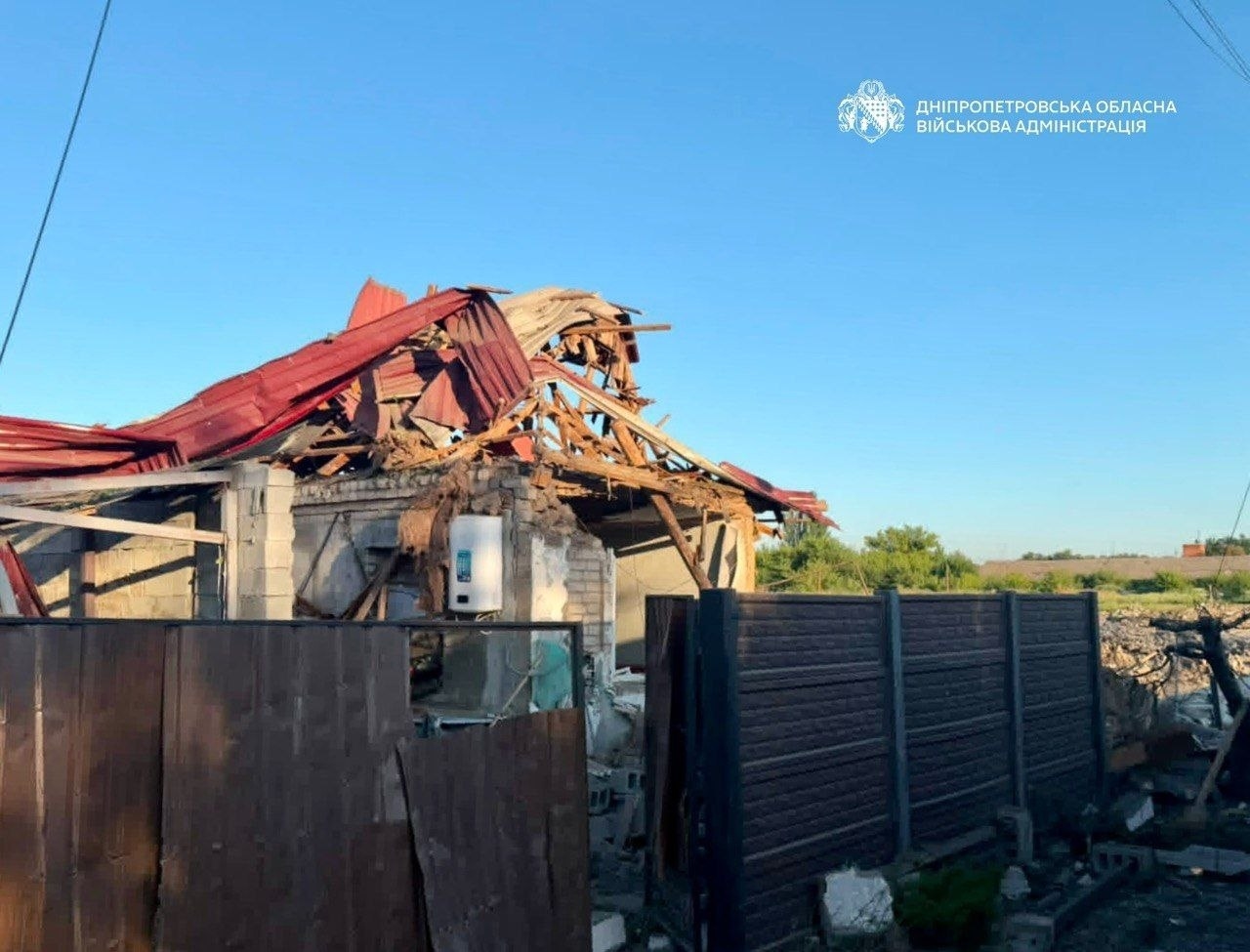Kryvyi Rih district, Dnipropetrovsk Region, aftermath of the Russian strike