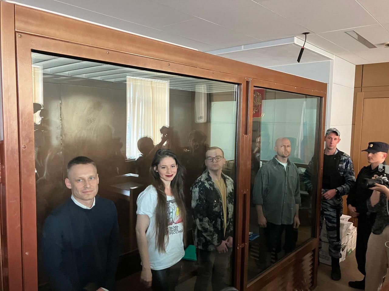 Russian journalists convicted in April: Konstantin Gabov, Antonina Favorskaya, Artyom Krieger, and Sergei Karelin. Photo by Mediazona